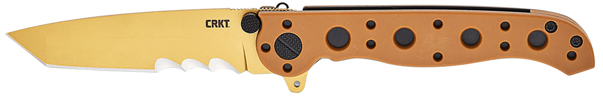 Columbia River CRKT M16-10DZ 3.03" Folding Tanto Part Serrated D2 Steel Desert Tan GRN Handle