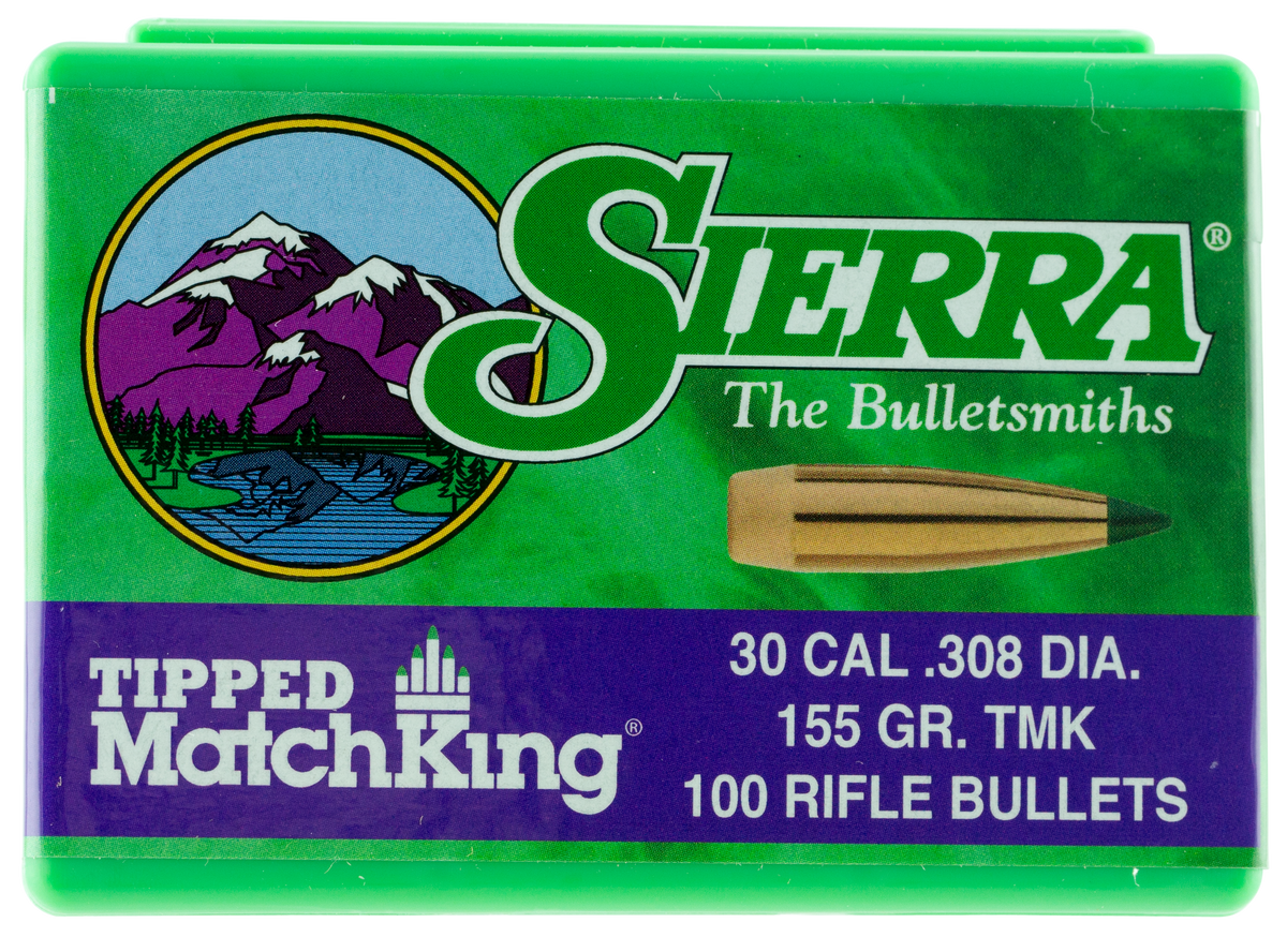 Sierra 7755 Tipped MatchKing .308 155gr TMK Reloading Bullets - 100/Box