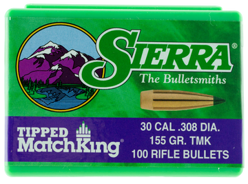 Sierra 7755 Tipped MatchKing .308 155gr TMK Reloading Bullets - 100/Box