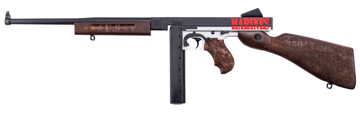 Thompson TM1C6 Marines 250th Anniversary 45 ACP 16.5" 30+1 Semi-Auto Rifle - Midnight Blue & Stormtrooper White Cerakote