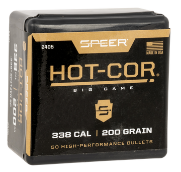 Speer 2405 Hot-Cor .338 200gr Spitzer Soft Point Reloading Bullets - 50/Box
