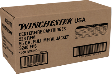 Winchester Ammo USA .223 Rem 55gr Full Metal Jacket 1000 Rd Case
