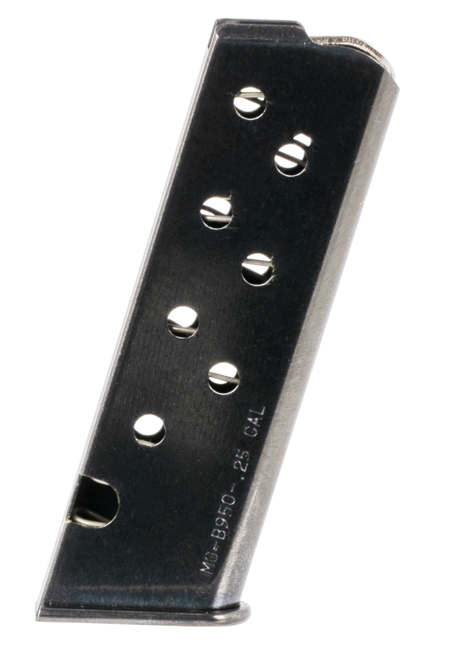 Mec-Gar Beretta 950 Jetfire 25 ACP 8-Rd Blued Carbon Steel Detachable Magazine