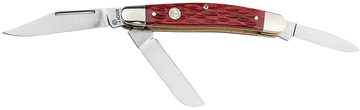 Boker Stockman Traditional Medium 3.5" D2 Steel Clip Point/Sheepsfoot/Spey Plain Red Jigged Bone Folding Knife