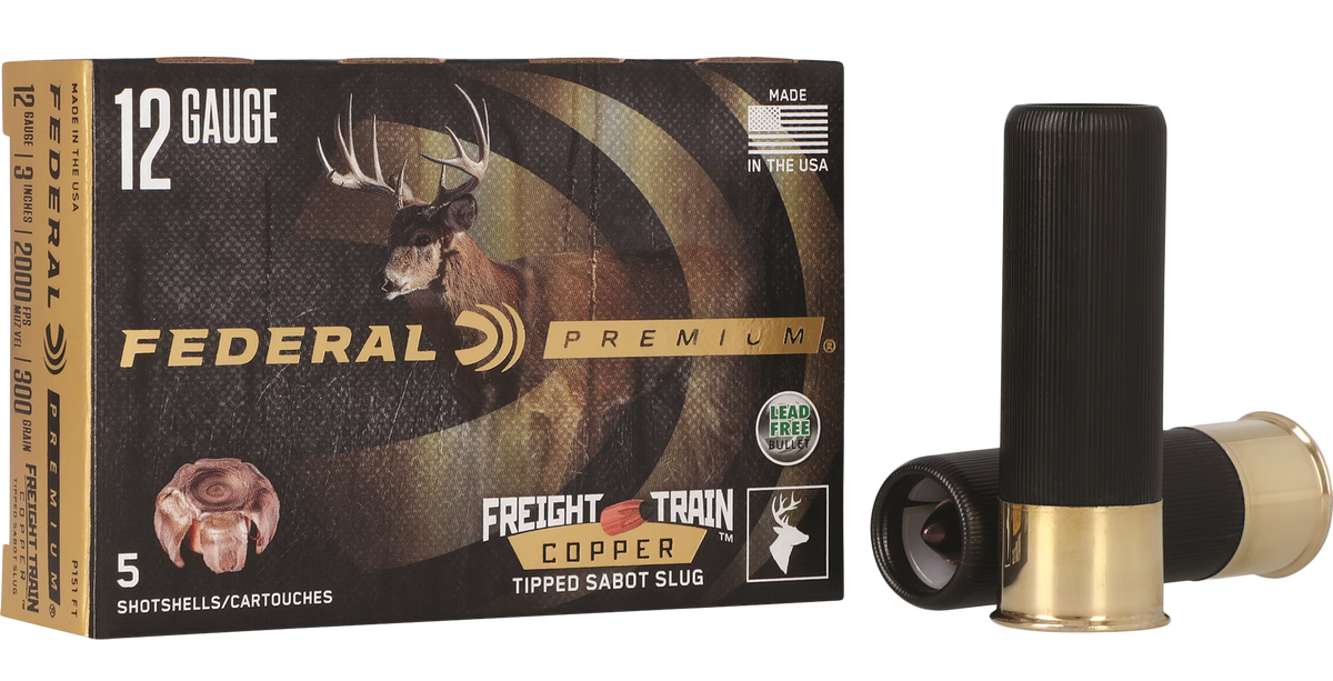 Federal Premium Freight Train 12 Gauge 3" 300gr Copper Sabot Slug - Box or Case