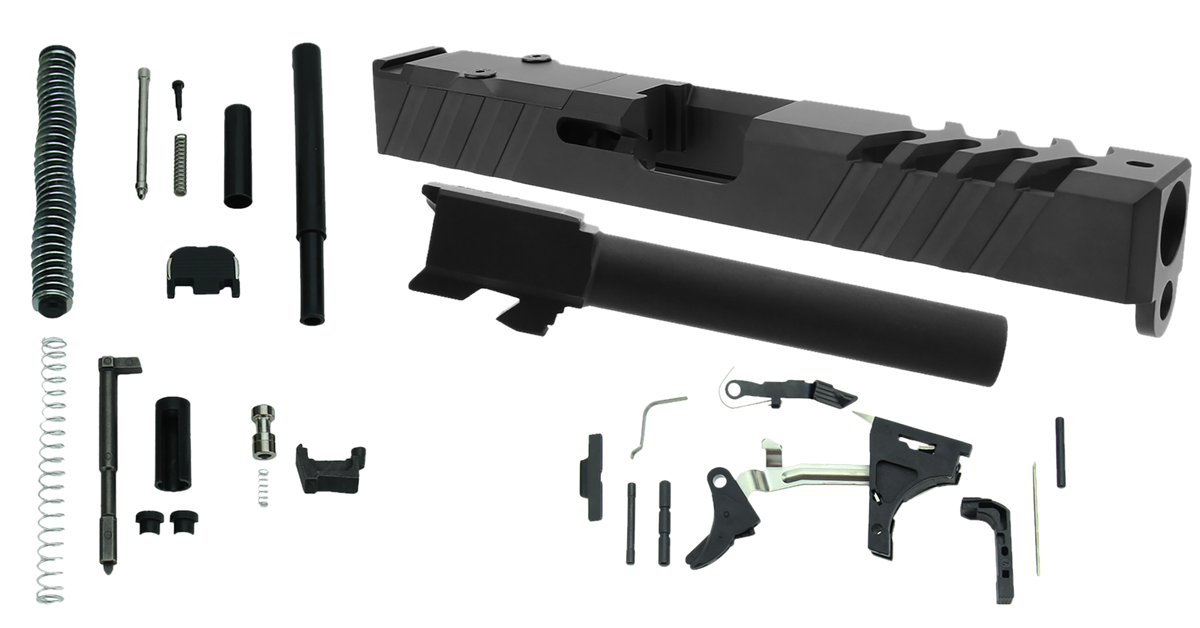 TacFire PKGLK17 Glock 17 Gen3 9mm Luger Parts Kit with RMR Cut Slide - Black