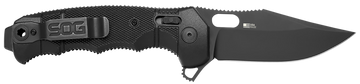 S.O.G Seal XR 3.90" Folding Clip Point Plain S35VN Black Cerakote GRN Handle