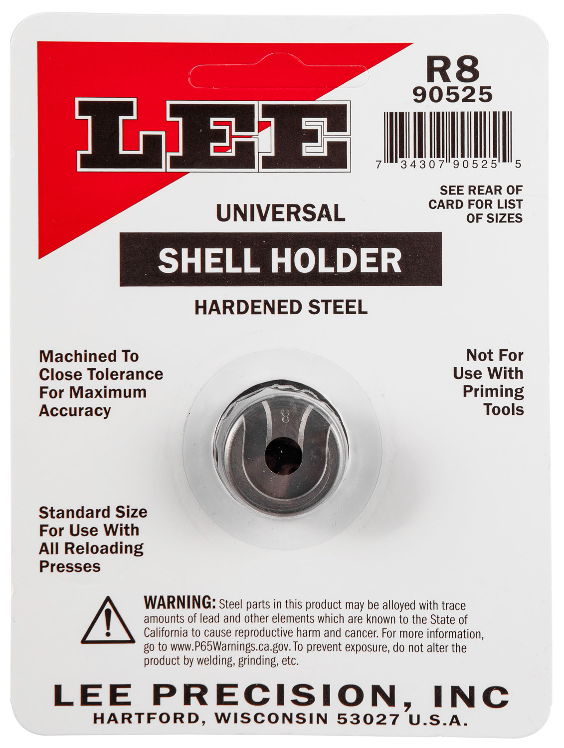 Lee 90525 Universal Shell Holder #8R 32 Win / 348 Win / 40-65 / 45-70 Government