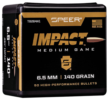 Speer Ammo Impact 6.5 Creedmoor 140gr Polymer Tip Bonded Reloading Bullets - 50/Box