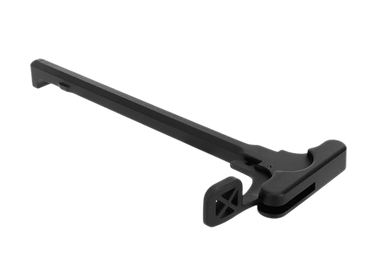 TacFire MAR092S AR-15 Charging Handle Extended Steel Latch - Black Hardcoat Anodized 6061-T6 Aluminum