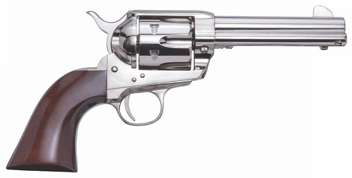 Cimarron Pistolero 45 Colt 4.75" 6-Shot SAO Revolver - Nickel