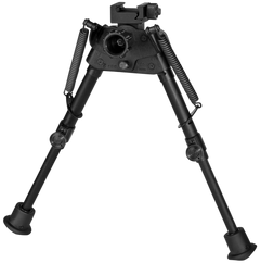 Harris S-BR2P Swivel Bipod Picatinny 6-9" Black Steel/Aluminum - Self-Leveling Legs, Rubber Feet