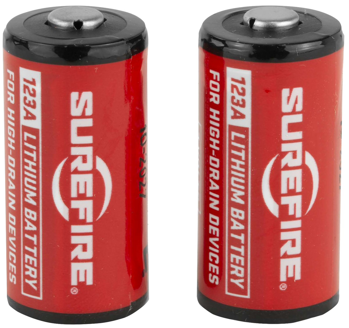 Surefire SF2CB 123A CR123A Lithium 3V 1,500 mAh Batteries (2-Pack) - Red/Black