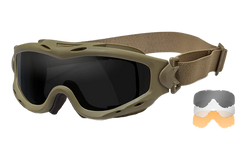 Wiley X Spear SP293T Ballistic Goggles Tan Frame Smoke Gray/Clear/Light Rust