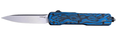 Hogue Counterstrike 3.35" OTF Drop Point Plain Stone Tumbled CPM 20CV - G-Mascus Blue Aluminum/G10