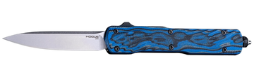 Hogue Counterstrike 3.35" OTF Drop Point Plain Stone Tumbled CPM 20CV - G-Mascus Blue Aluminum/G10