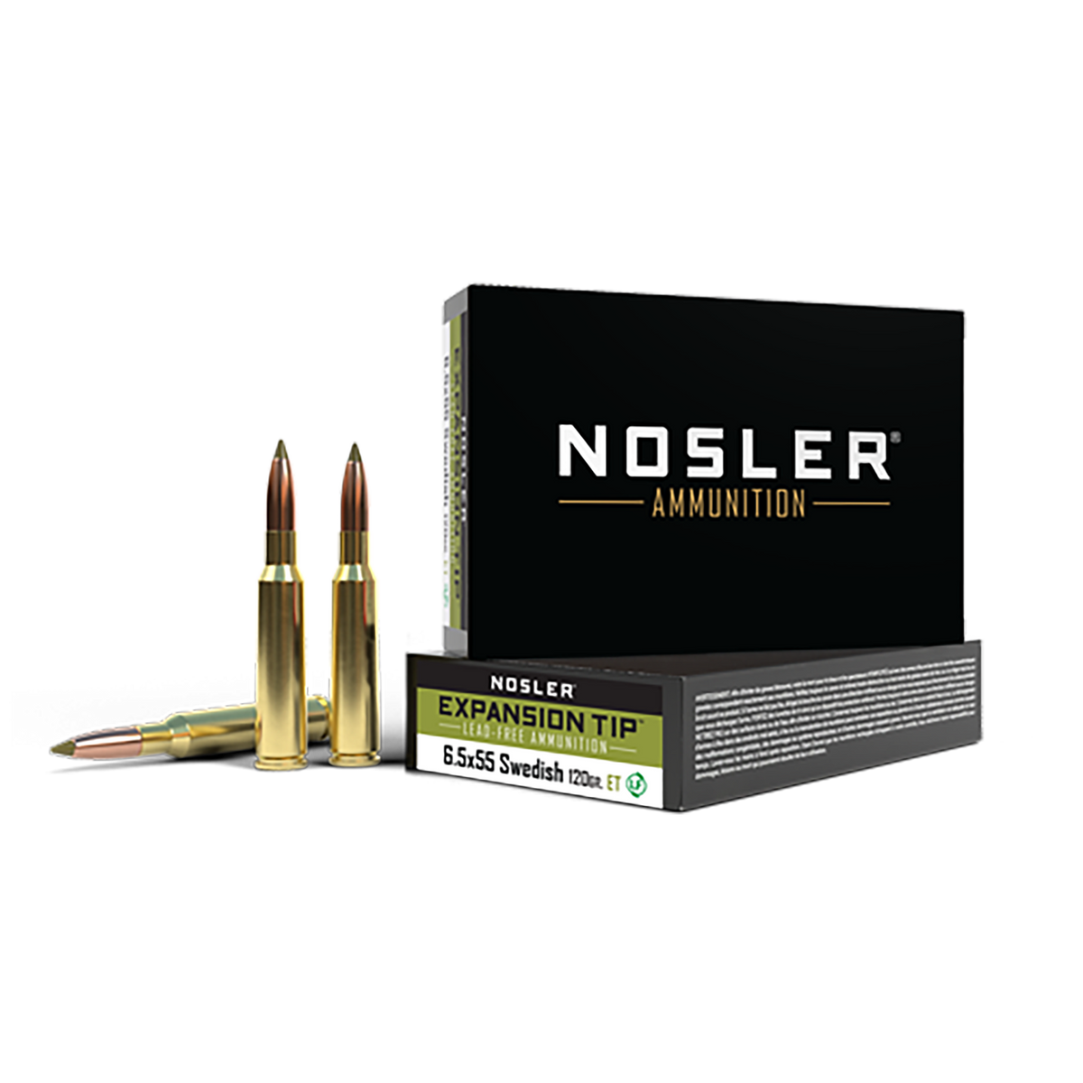Nosler E-Tip Lead-Free 6.5x55 Swedish 120gr Expansion Tip 20-Rd/Box - Box or Case