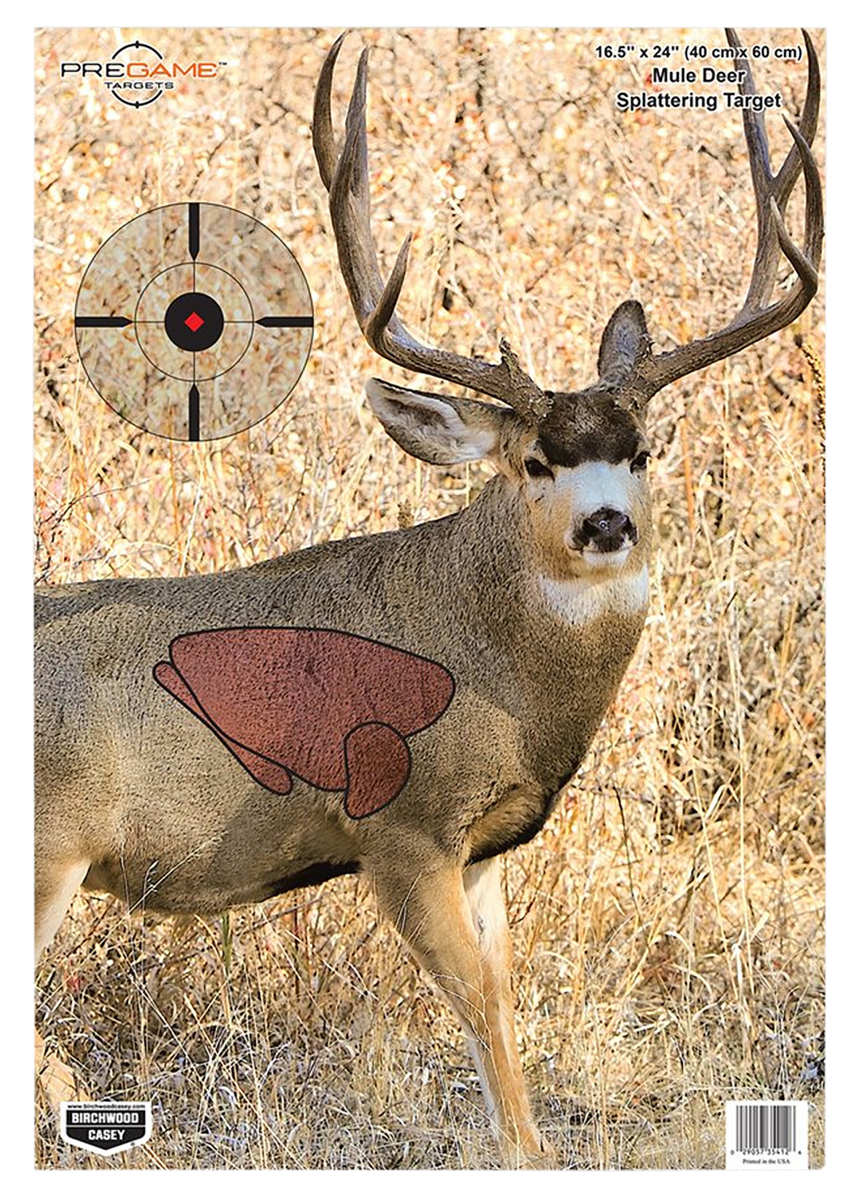 Birchwood Casey Pregame Mule Deer Paper Target 16.5" x 24" 3 Pk Hanging
