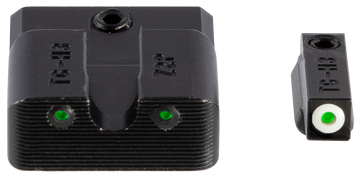 TruGlo Tritium Pro S&W 380 Shield EZ Night Sight Set - Green Tritium / White Outline Front