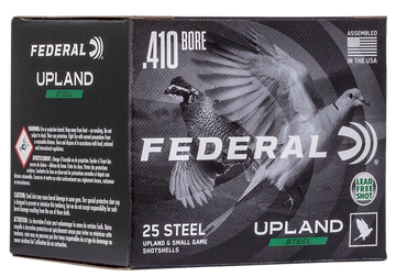 Federal Upland Steel Field & Range 410 Bore 3" 3/8 oz #6 Shot 25 Rd - Box or Case