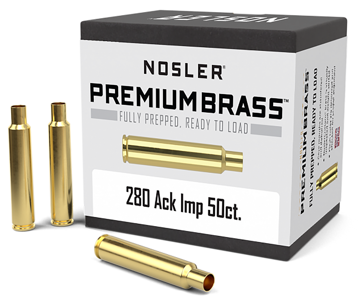 Nosler Premium Brass 280 Ackley Improved 50/Box Unprimed Rifle Cases