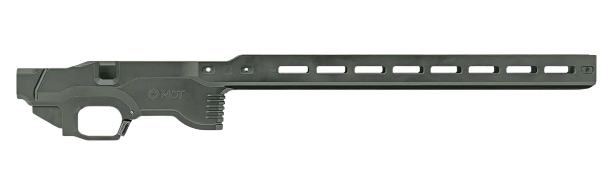 MDT Sporting Goods ACC Premier Gen2 Chassis Base - Ruger American Rimfire RH - Cerakote Charcoal Green