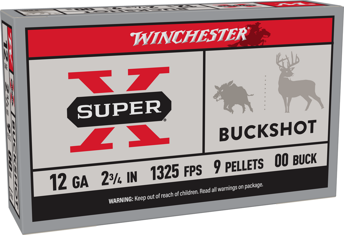 Winchester Ammo XB1200 Super-X 12 Gauge 2.75" 9 Pellets 00 Buck Shot 5 Rd - Box or Case