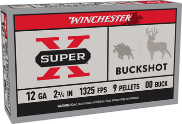 Winchester Ammo XB1200 Super-X 12 Gauge 2.75" 9 Pellets 00 Buck Shot 5 Rd - Box or Case
