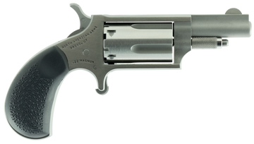 NAA 22MGRC Mini-Revolver 22 WMR 1.63" 5-Shot SAO - Stainless Steel, Black Rubber Grip