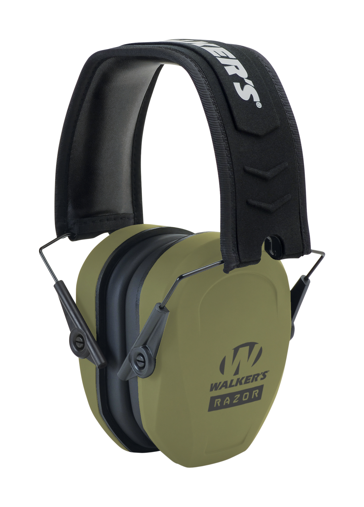 Walkers Game Ear Razor Slim Passive Muff 27 dB Over the Head OD Green/Black Polymer