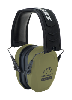 Walkers Game Ear Razor Slim Passive Muff 27 dB Over the Head OD Green/Black Polymer