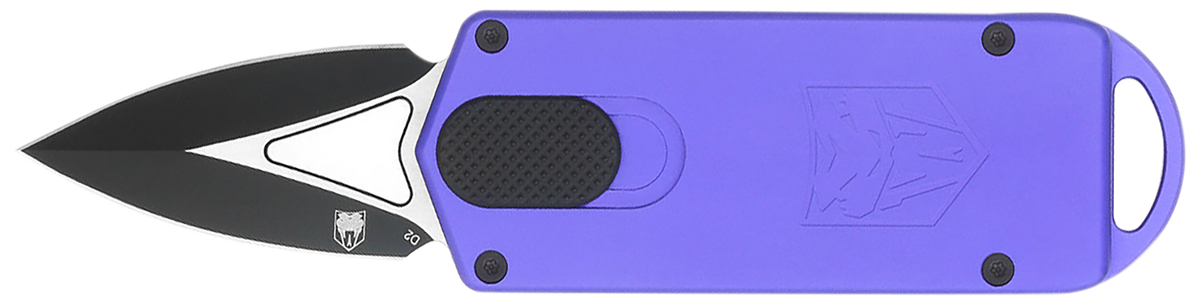 CobraTec Knives ASP 1.94" OTF Dagger D2 Steel Purple Aluminum Handle