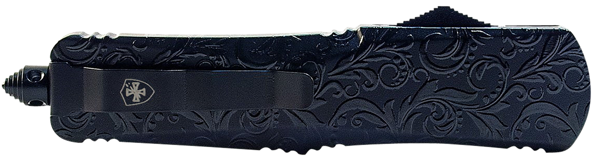 Templar Knife MMDG131 Gen II Maiden Gloss Slim 3.43" OTF Dagger Plain 440C Black Oxide Stonewashed Aluminum Handle