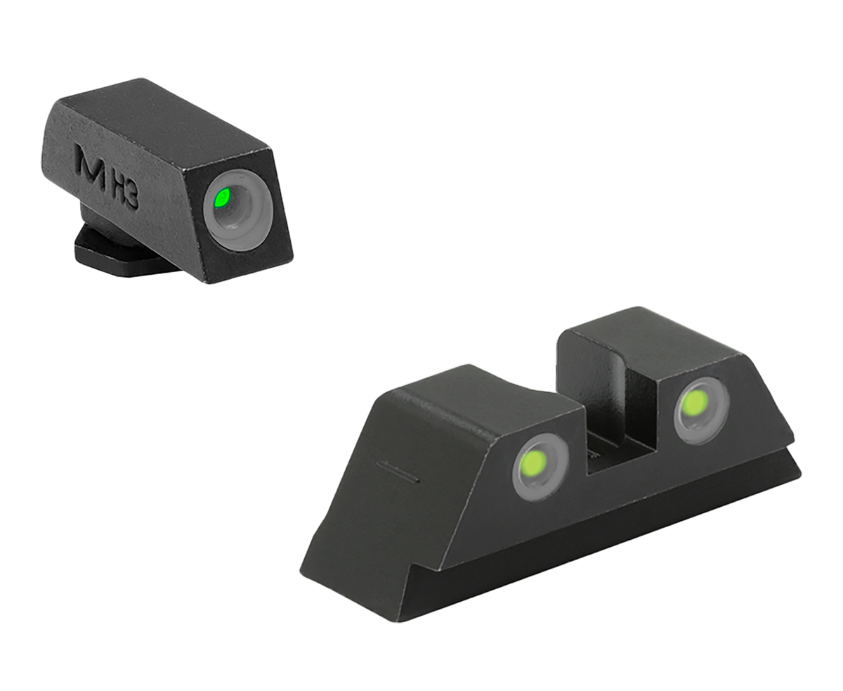 Meprolight Tru-Dot Night Sight Set Glock 10mm/.45 ACP - Green Front / Yellow Rear Fixed Tritium