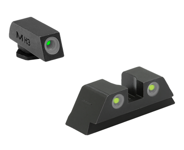 Meprolight Tru-Dot Night Sight Set Glock 10mm/.45 ACP - Green Front / Yellow Rear Fixed Tritium