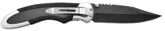 Camillus Chameleon 3.5" Folding Drop Point AUS-8A Carbonitride Titanium Plain Edge Knife - Black Carbon Fiber/Aluminum Handle