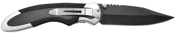 Camillus Chameleon 3.5" Folding Drop Point AUS-8A Carbonitride Titanium Plain Edge Knife - Black Carbon Fiber/Aluminum Handle