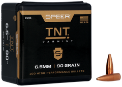 Speer Ammo 1445 TNT 6.5 Creedmoor 90gr Jacketed Hollow Point Rifle Reloading Bullets - 100/Box