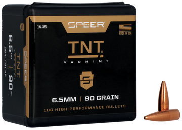 Speer Ammo 1445 TNT 6.5 Creedmoor 90gr Jacketed Hollow Point Rifle Reloading Bullets - 100/Box