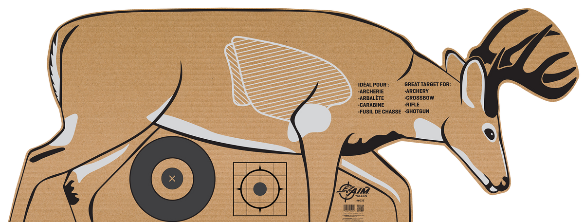 EZ-Aim 6033 Deer Silhouette Standing Cardboard Crossbow/Rifle/Shotgun Target - Brown/White
