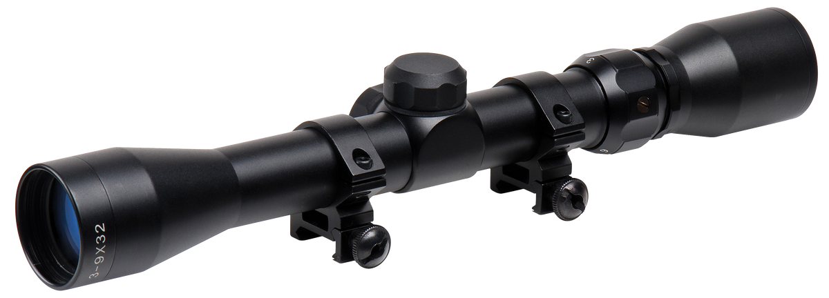 TruGlo Trushot 3-9x32mm 1\" Tube Duplex Reticle Rifle Scope w/ 3/8\" Dovetail Rings - Black Anodized