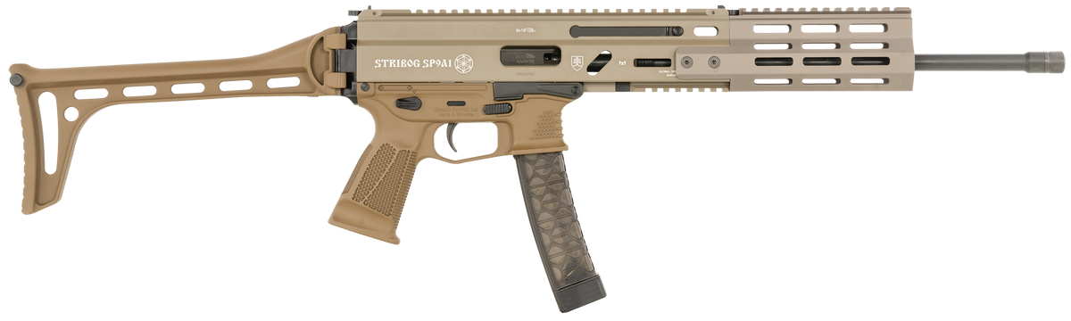 Grand Power Stribog SP9A1 9mm Luger 16" 30+1 Semi-Auto Rifle - Flat Dark Earth