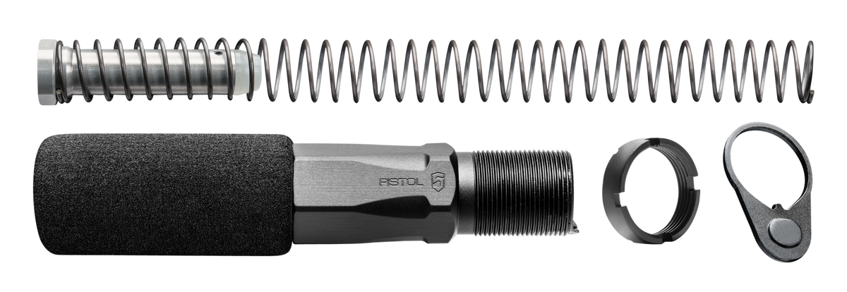 Phase 5 Weapon Systems HEX2C Hex-2 Buffer Tube Assembly 7.4" 7075-T7 Aluminum Black - AR Pistol Platform