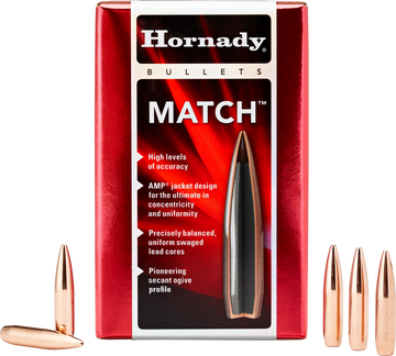 Hornady ELD Match 6mm .243 108gr Polymer Tip Boat Tail Reloading Bullets - 100/Box