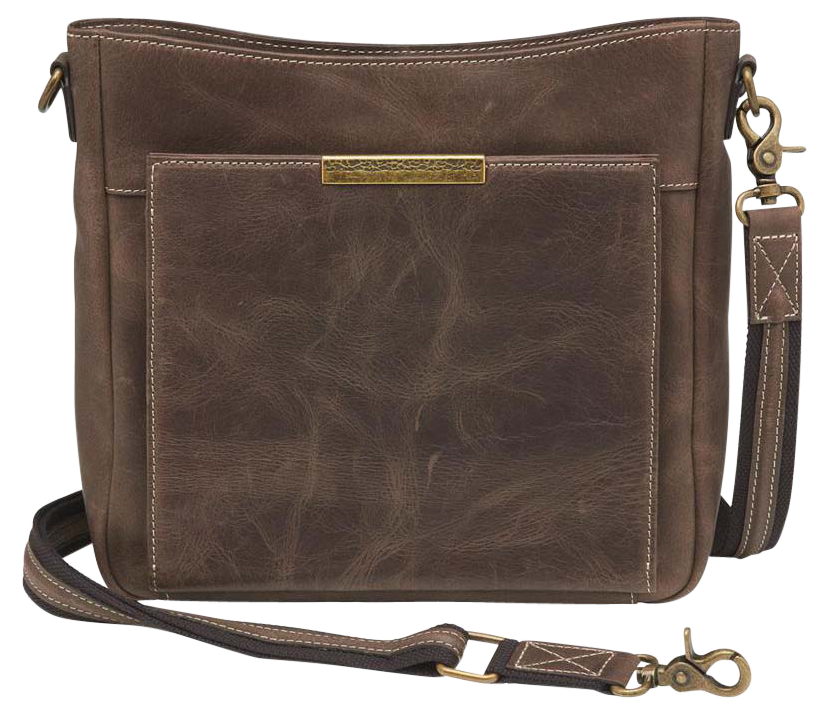 GTM GTM-CZY/98 Slim Crossbody Brown Leather Concealment Purse