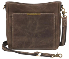 GTM GTM-CZY/98 Slim Crossbody Brown Leather Concealment Purse