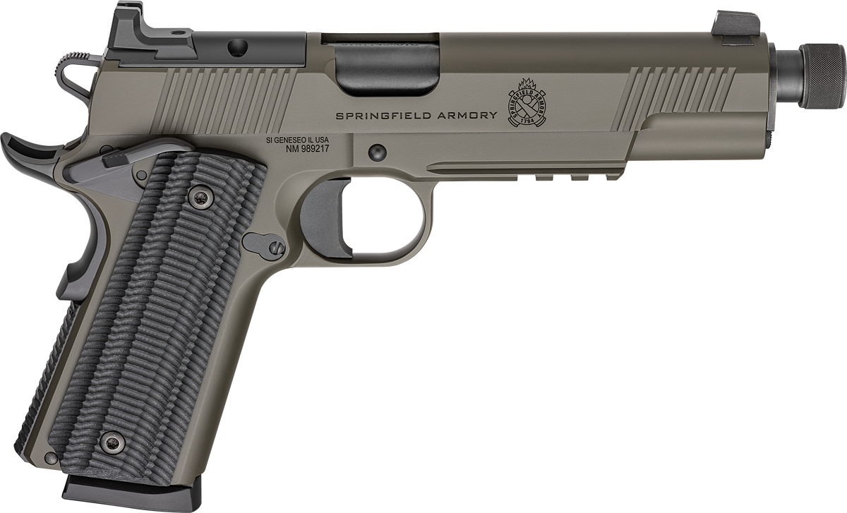 Springfield Armory 1911 Operator AOS .45 ACP 5.75" 8+1 Semi-Auto Pistol - OD Green Cerakote - Threaded