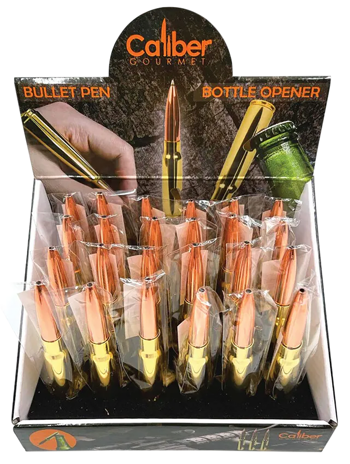 Caliber Gourmet 50 Caliber Bullet Ballpoint Pen Gold 4.13" 24-Pack