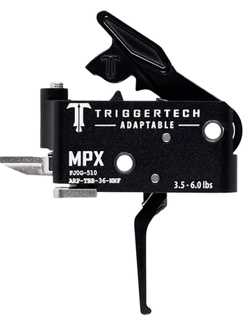 TriggerTech Adaptable Sig MPX 3.5-6 lb Two-Stage Flat Trigger - Black PVD