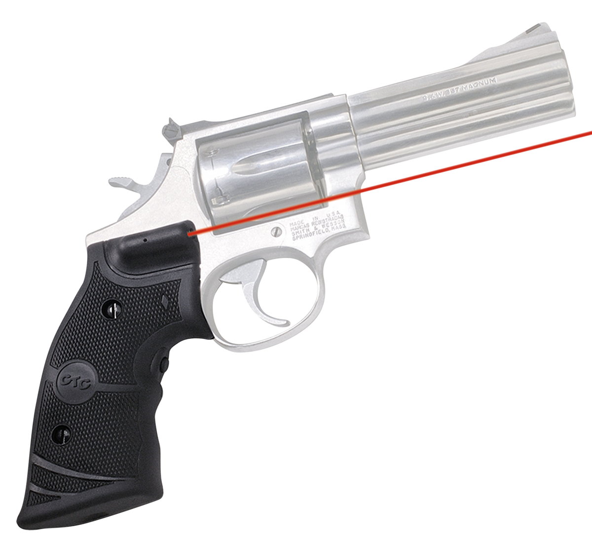 Crimson Trace LG-308 Lasergrips S&W K & L Frame Round Butt Red Laser Black Polymer